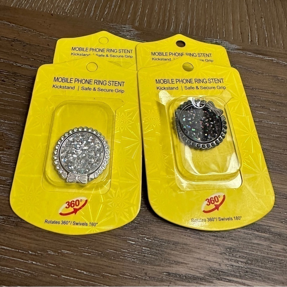 NEW 4- GLITTER PHONE GRIPS (POCKET SOCKETS)